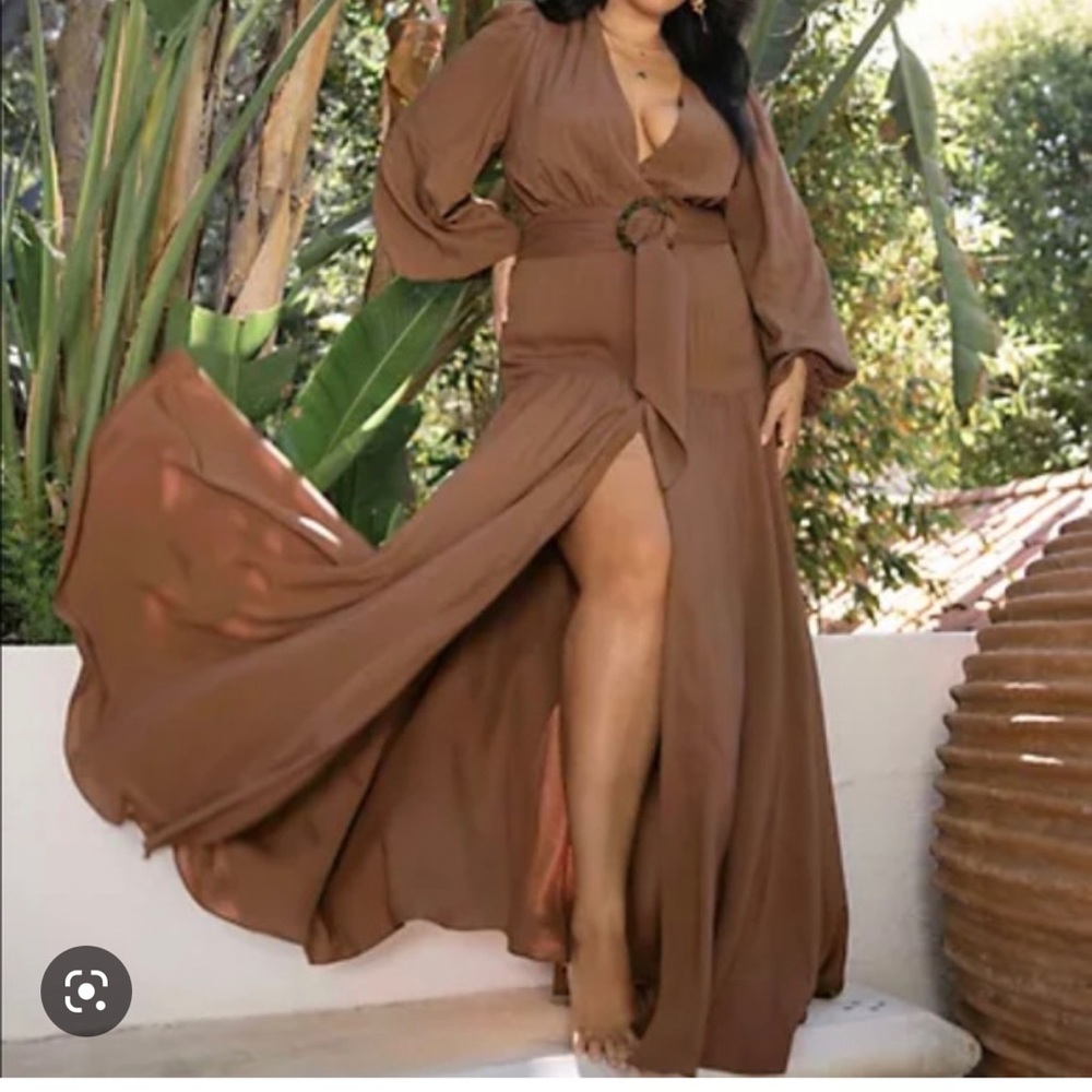 Eden belted maxi in Brown